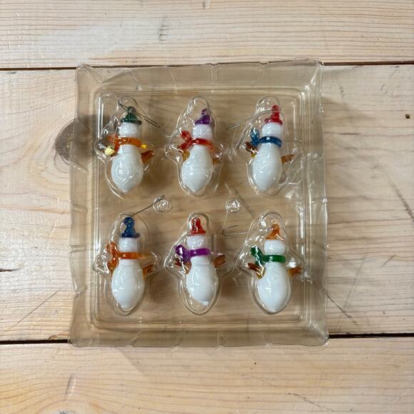 Silvestri Vintage EUC Blown Glass Snowmen Ornaments Set of 6 - Picture 5 of 5